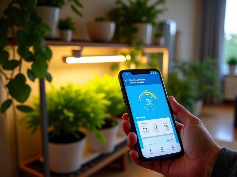 Smart home horticulture with app controlled lighting